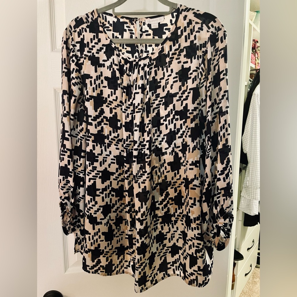 Charter club navy and peach blouse